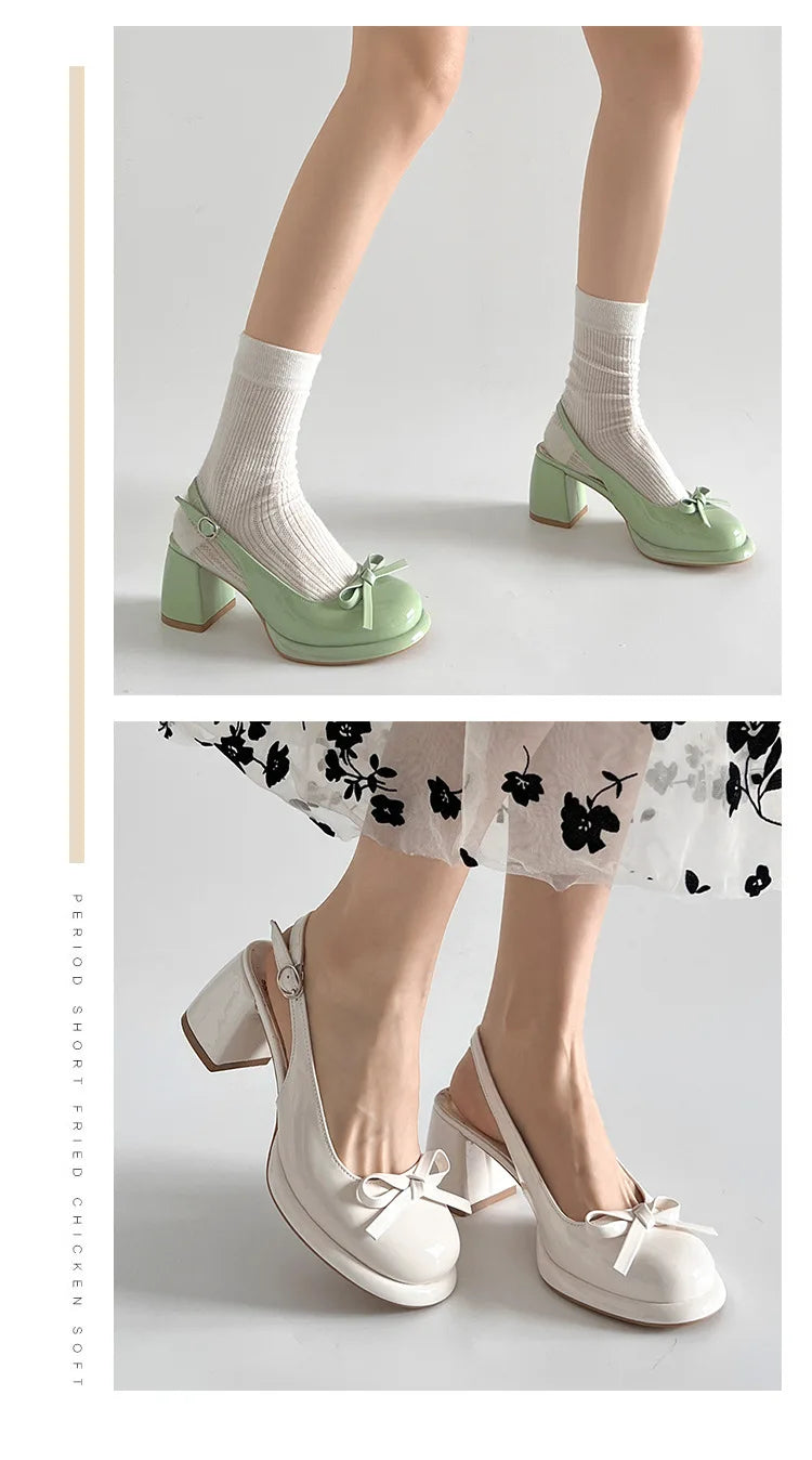 LBSFY -Women's High-heel Sandals Fashion Thick Heel Butterfly-knot Women Sandals 2025 Summer Ladies Outdoor Gladiator Sandalias