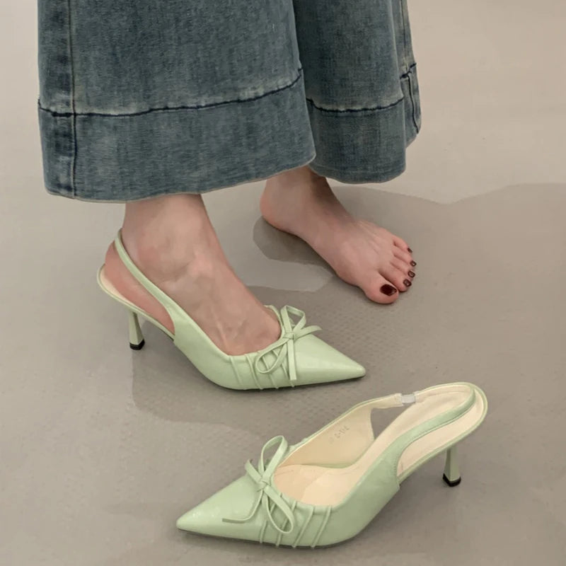 LBSFY  Summer Women's High Heel Sandals Fashion Candy Color Cover Toe Shoes Ladies Eelgant Slip On Party Shoes