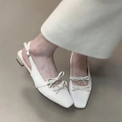 LBSFY  -Summer Women Flower Cover Toe Sandals Fashion Butterfly-knot Low Heel Shoes Ladies Casual Dress Street Style Sandalis