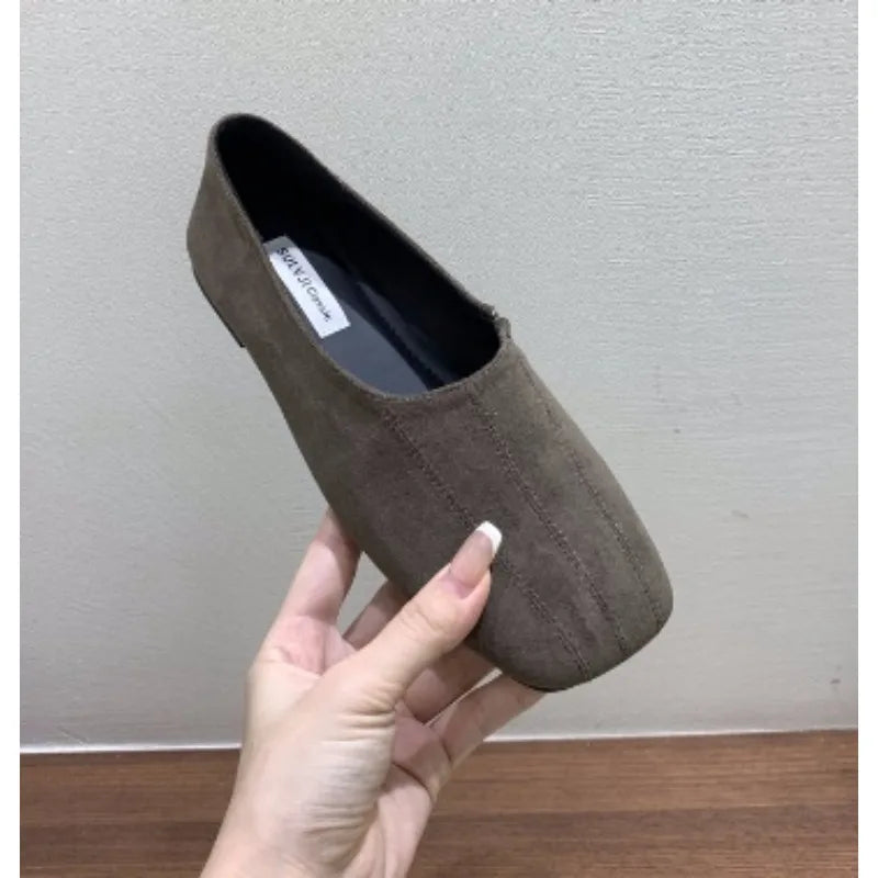 LBSFY -New Style Spring Autumn Women Flats Round Toe Shallow Elastic Band Ladies Concise Ballet Shoes Eelgant Dress Shoes Zapatos Mujer