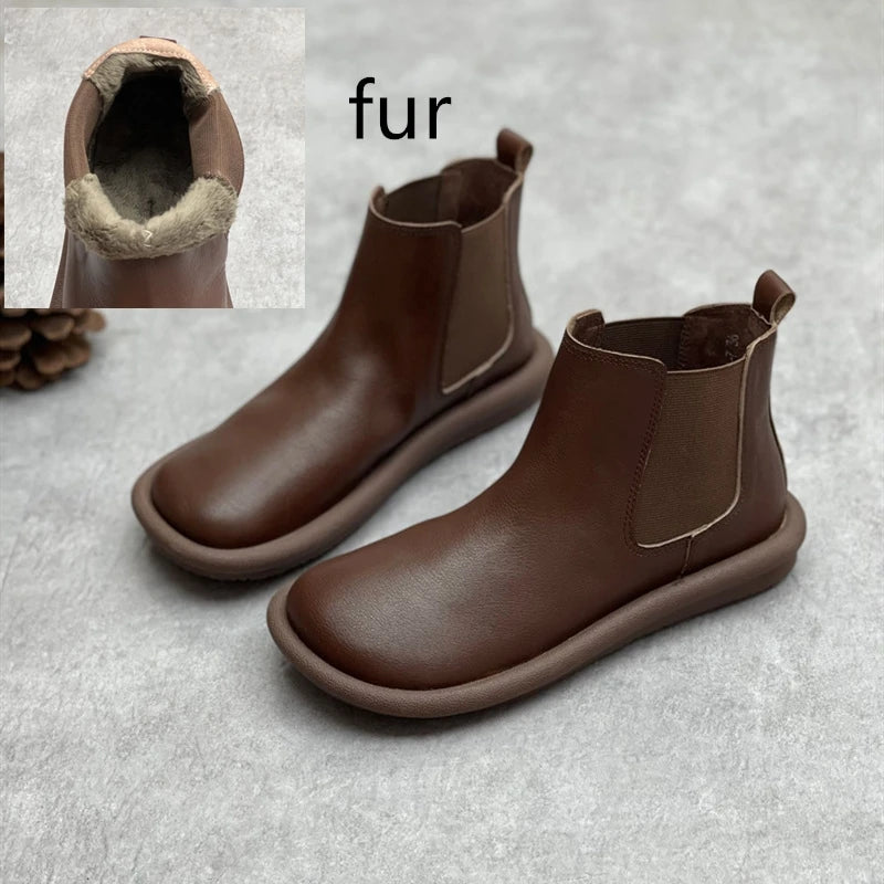 LBSFY  -  2024 flat bottom women's chelsea boots anti-slip snow boots women winter warm shoes female boots large size