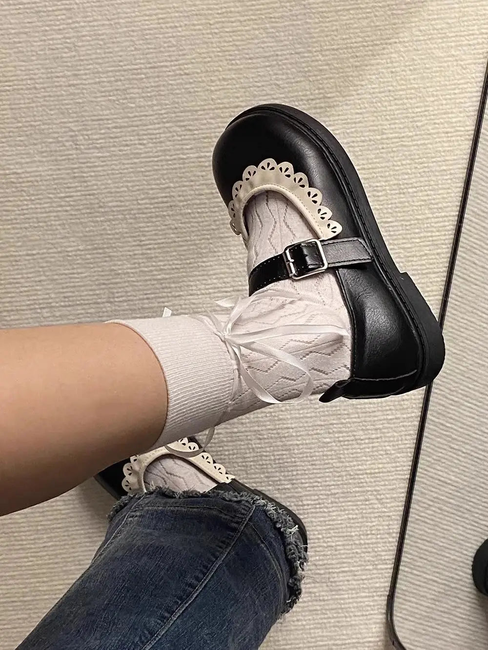 LBSFY -Woman Pumps Gothic Shoes for Women Kawaii Mary Jane Evening Black Cute Low Heel Elegant Japanese Style Lolita Round Toe L Korean