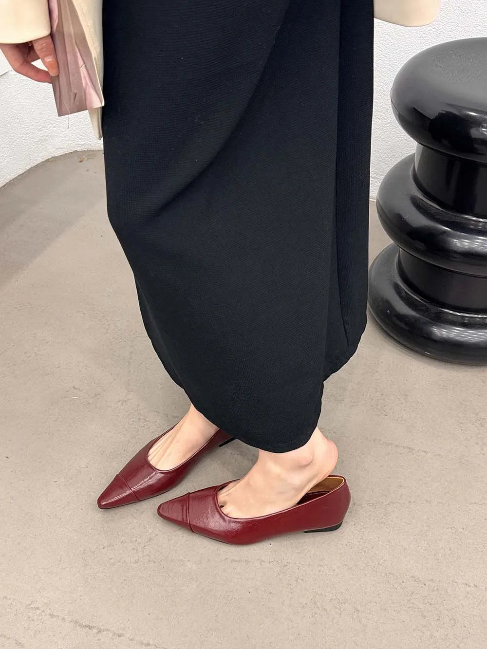 LBSFY  -  Pointed Toe Women Flats Loafers 2024 New Arrivals Black Brown Beige Red Autumn Dress Shoes Woman Party Loafers Mules Size 35-39