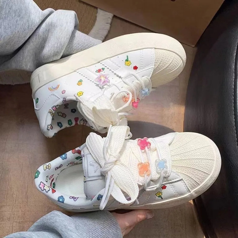 LBSFY  -  fashion Shell Head Shoes for Women 2024 Spring and Autumn Korean Version New Designer Students Casual Sneakers Female