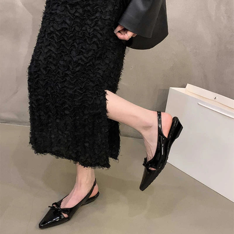 LBSFY  -Summer Women Cover Toe Sandals Fashion Butterfly-knot Singbacks Shoes Ladies Elegant Party Dress Low Heel Sandalias