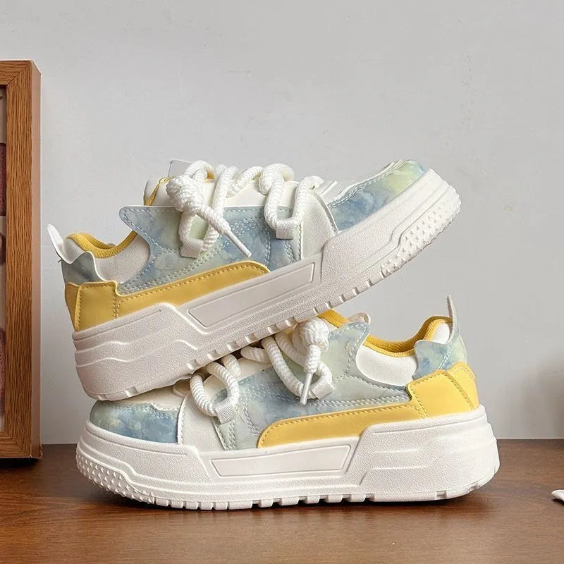 LBSFY  -  Designer Platform Sneakers for Women  Fashion Casual White Spring Autumn Board Shoes Female Pink Lace Sports Zapatillas Mujer