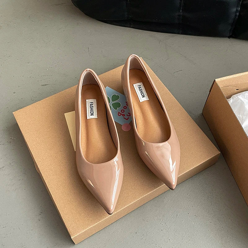 LBSFY  Spring Autumn Pointed Toe Women Mary Jane Shoes Comfort Internal elevation Shoes Ladies Casual Slip On Footwear