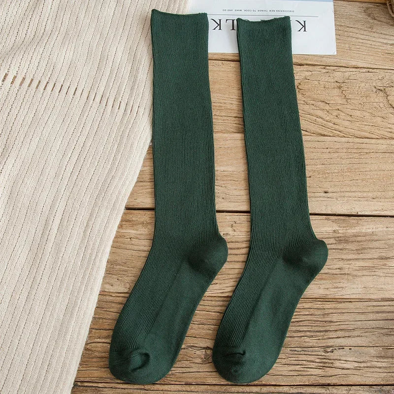Lbsfy 10 Colors Autumn Women's Socks Cotton Winter Long Socks Harajuku Female Trick Warm Solid Color Sock Casual Ladies Sox