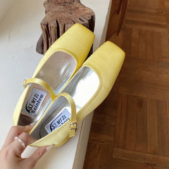 LBSFY  -   Women Flats Summer Women's Shoes Square Toes Shallow Flat Shoes Slip On Loafers High Quality Causal Outdoor Shoes