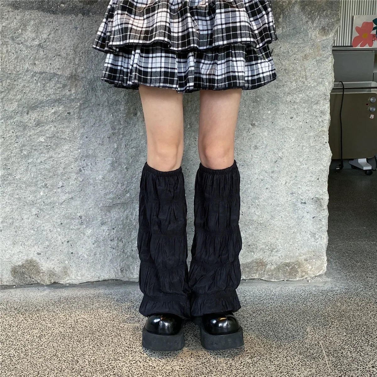 Lbsfy Summer Pleated Leg Warmers Japanese Y2K Socks Wide-leg Harajuku Socks Hot Girl Sleeves Tube Lolita Jk Calf Socks Leg Covers