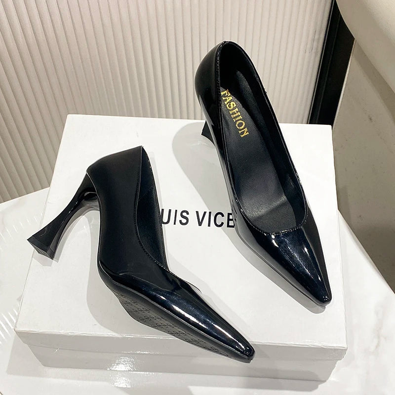 LBSFY -New Style Women's Fashion Leopard Ladies Slip on Women's High Heels Fashion Party Pumps Women Pointed Toe Super High Shoes Women