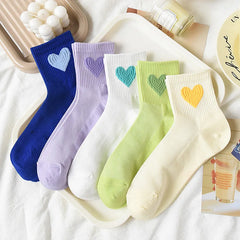 Lbsfy Women Summer Low Tube Socks Thin Female Breathable Mesh Cute Japanese Sweet Style Love College Short Cotton Girls Sports Socks