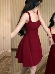 LBSFY -Elegant France Princess Women Short Dresses Summer Plain Corset Sweet Tutu Dress Party Evening Wide Straps Clothes 2025 New