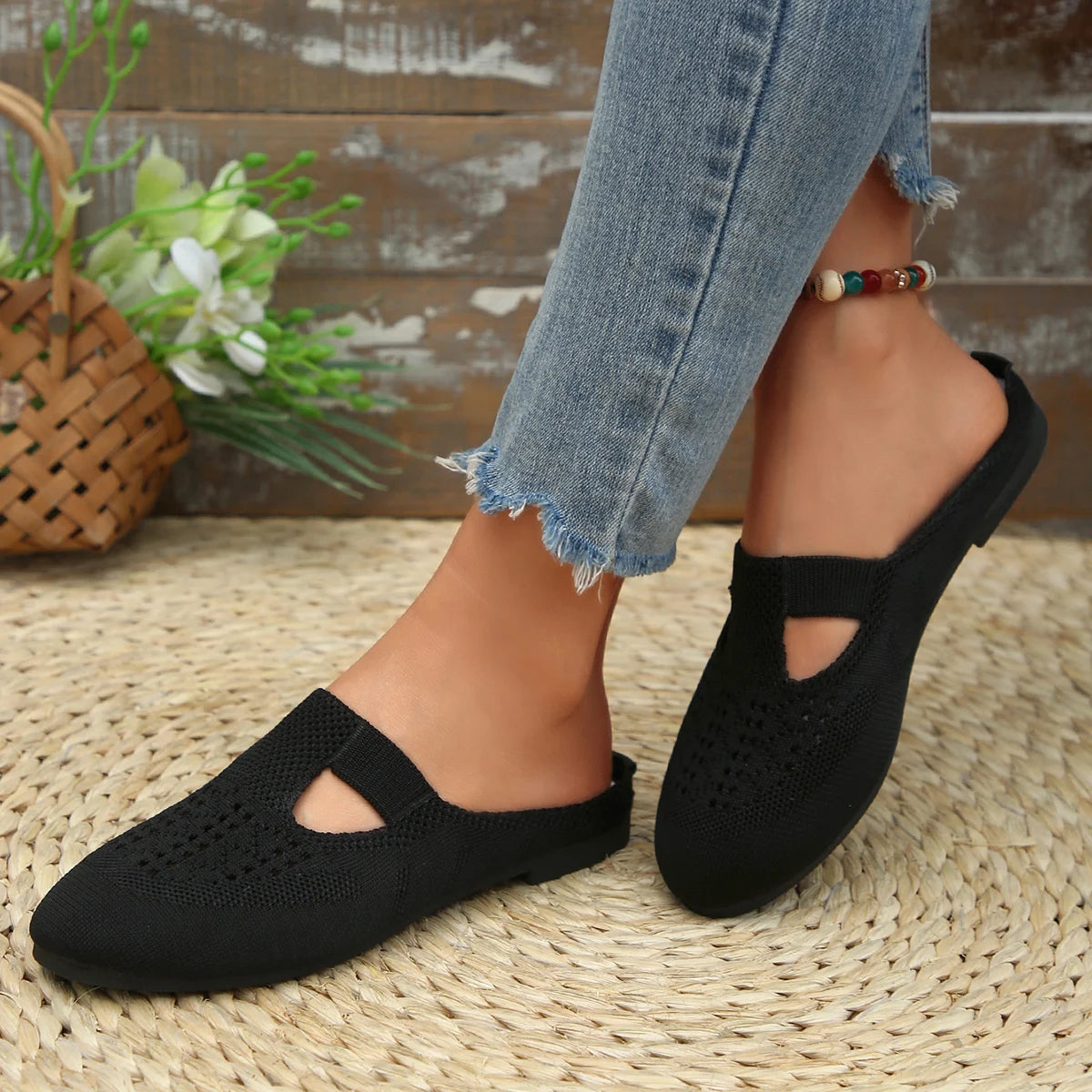 LBSFY -Women's Shoes Casual Sneaker Soft Sole Lightweight Slip on Casual Shoes Half Drag Daily Comfy Mules Women's Summer Shoes