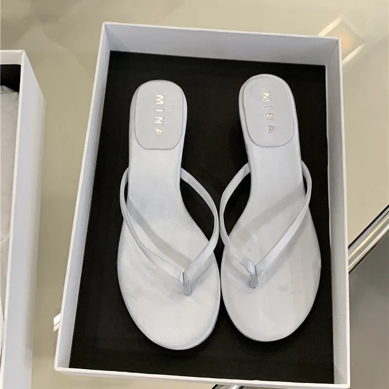 LBSFY -Summer New Brand Women Slipper Fashion Narrow Band Ladies Casual Slides Outdoor Dress Flat Heel Vacation Sandal