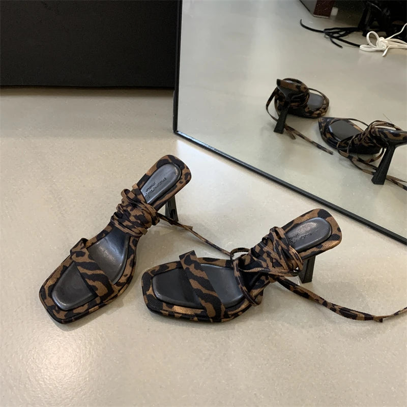 LBSFY  Summers Cross Ankel Strap Women Sandals Fashion Open Toe Ladies Elegant Party Dress High Heel Sandalias