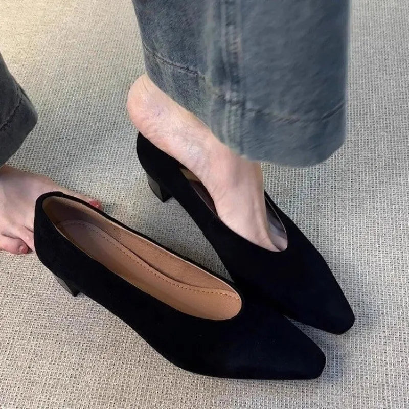 LBSFY -Vintage Pointed Toe Women Granny Shoes Fashion Shallow Slip On Shoes Dancing Party Prom Ladies Pumps Shoes
