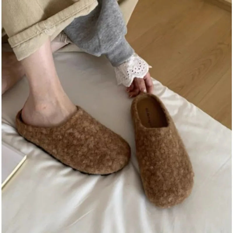 LBSFY -Winter 2026 Fashion Women's Shoes Comfortable Plush Velvet Warm Slippers Home Non-slip Lightweight Soft-soled Indoor Slippers