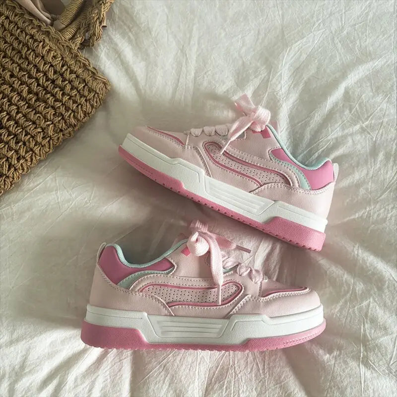 LBSFY  -  Pink Yellow Casual Sneakers for Women Spring Autumn Fashion Platform Shoes Ladies Korean New Designer Ladies Board Shoes Female