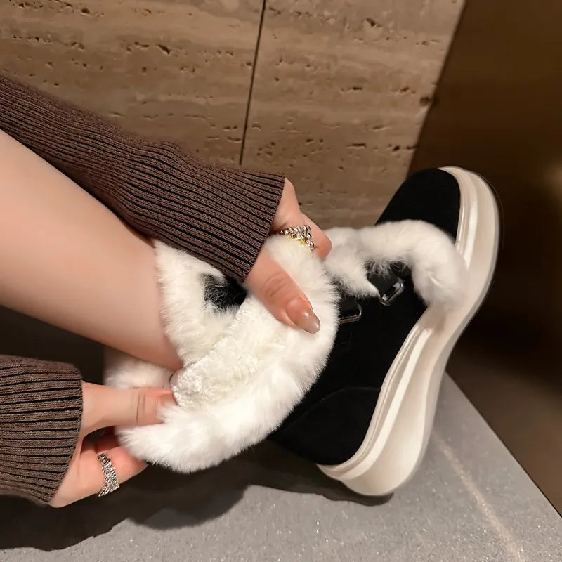 LBSFY  -   Snow Boots Women Thick Fur Warm Winter Boots Black Brown Platform Ankle Boots For Women Shoes