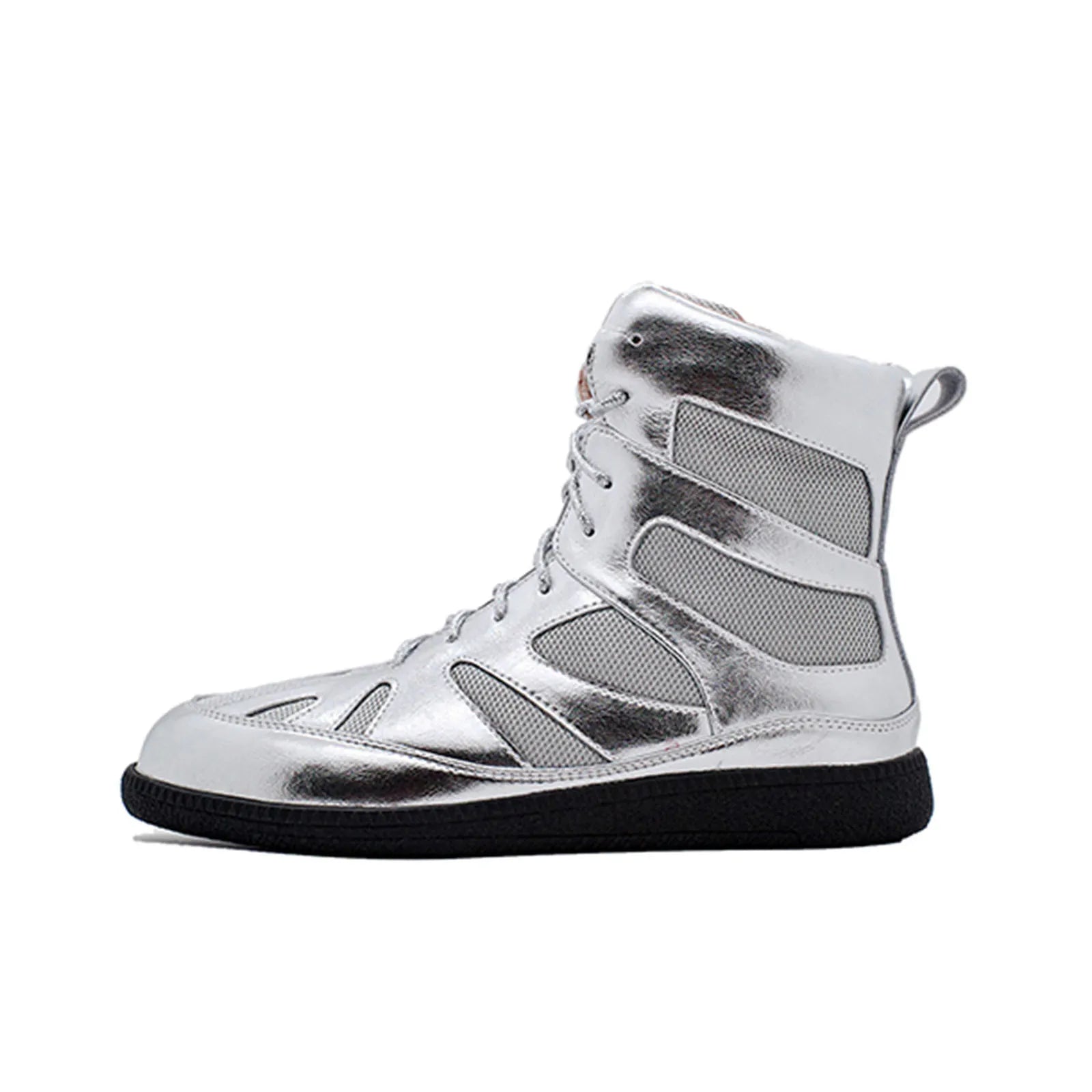 LBSFY  -  Round Toe Cross Tie Low Heel High Top Casual Shoes, Plus Size Boxing Boots, New Cowhide Flat Casual Single Shoes