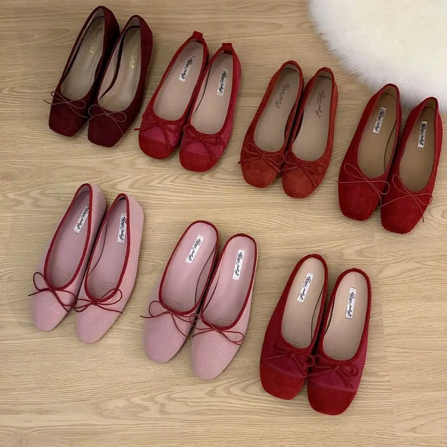 LBSFY -New Brand Women Flats Round Toe Shallow Slip On Ladies Casual Ballet Shoes Soft Leather Eelgant Balle Shoes Size 40