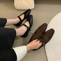 LBSFY  -  Autumn Women Flat Shoes Fashion Round Toe Shallow Ladies Dress Mary Jane Shoes Soft Flat Heel Casual Ballerinas Shoes