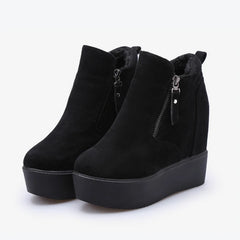 LBSFY  -  Winter Autumn Wedges Short Boots Women High Heel Snow Boots Short Plush Fur Ankle Boots Increased Internal Female Platform Shoes