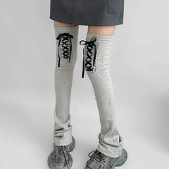 Lbsfy Y2K Women Lace-up Knee-high Socks Back Strap Leg Socks Sports Long Calf Socks Harajuku  Leg Covers Punk Clothing Accessories