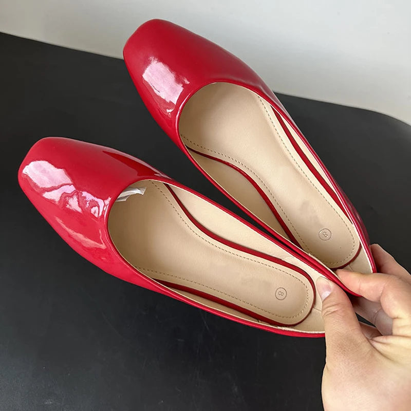 LBSFY -Plus Size 42 Candy Color Loafers Summer Ladies Flat Shoes Patent Leather Women Comfortable Slip On Shoes Zapatos Mujer