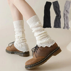 Lbsfy New Spring Japanese Style Lolita Warm Leg Thin Knitted Socks Girl Foot Covers Leg Warmers for Women Knee Warmers JK Socks