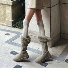 LBSFY  -  Thick Soled Snow Boots for Women, High Top Boots with Winter Fleece and Thick Cotton Shoes, Waterproof, Anti Slip and Warm Boots
