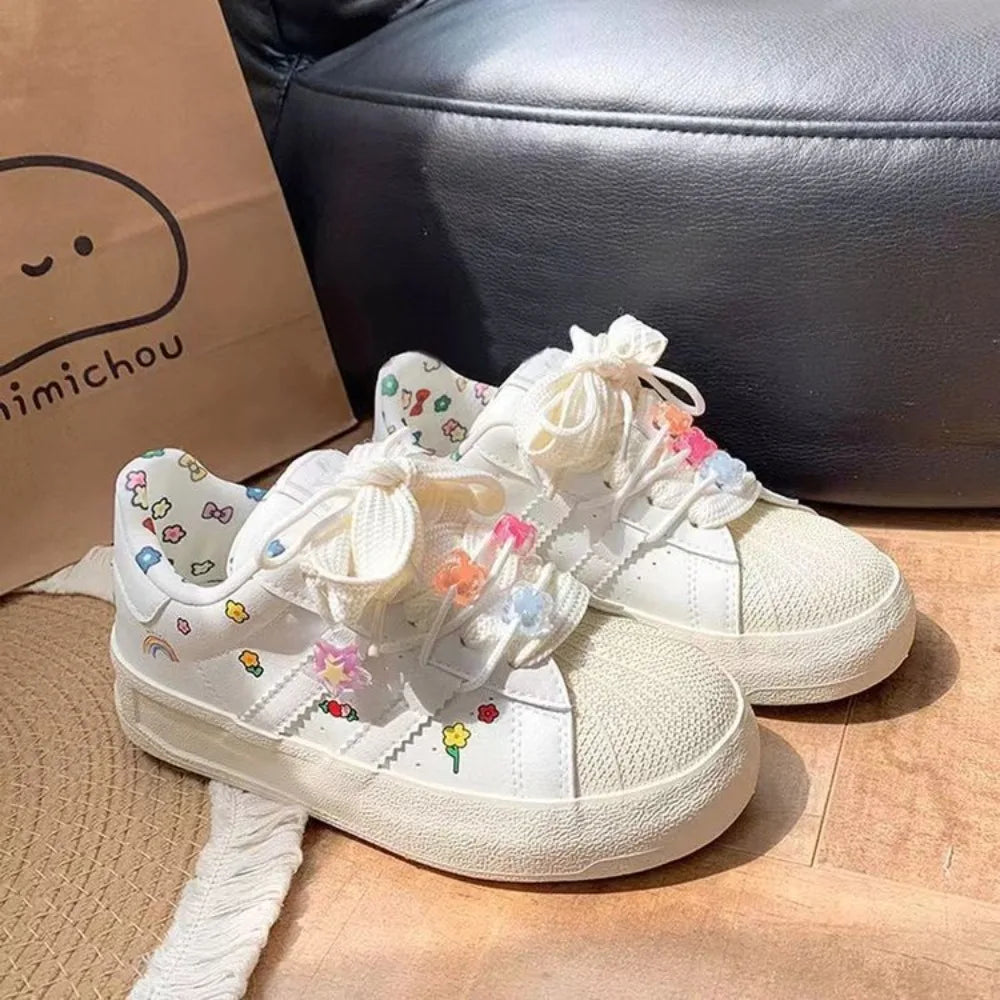 LBSFY  -  fashion Shell Head Shoes for Women 2024 Spring and Autumn Korean Version New Designer Students Casual Sneakers Female
