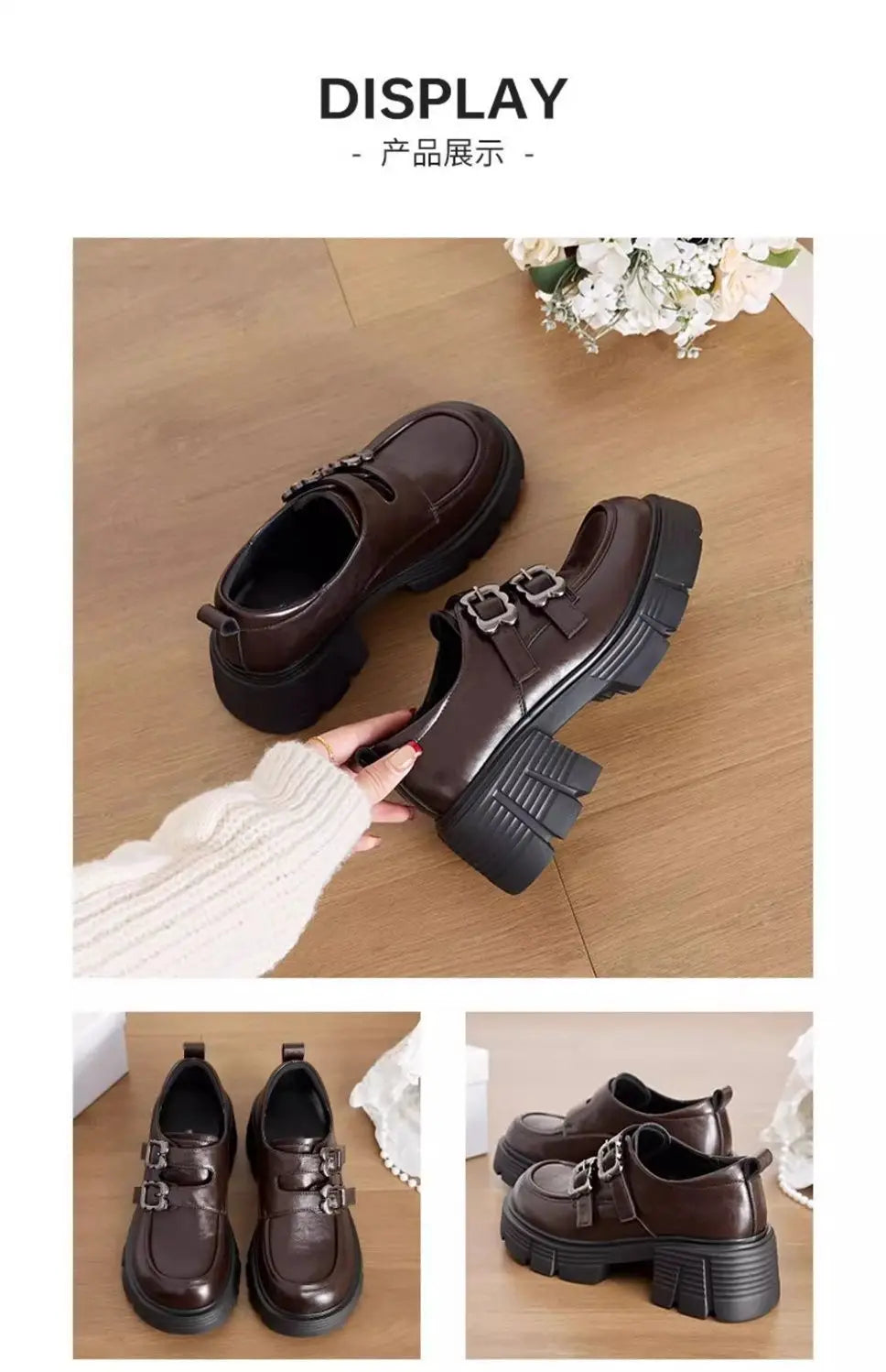 LBSFY -Women's High Heel Soft Leather Shoes Spring Thick Bottom Platform Mary Jane Shoes Retro Japanese Jk Uniform Lolita Shoes Women