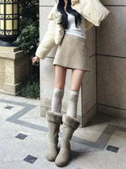 LBSFY  -  Thick Soled Snow Boots for Women, High Top Boots with Winter Fleece and Thick Cotton Shoes, Waterproof, Anti Slip and Warm Boots