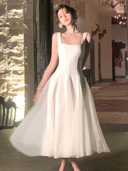 LBSFY -White Elegant Fairy French Sling Dress For Woman Summer Mesh Ball Gown Square-Collar Slim Fit Skirt Party Evening Dress 2025