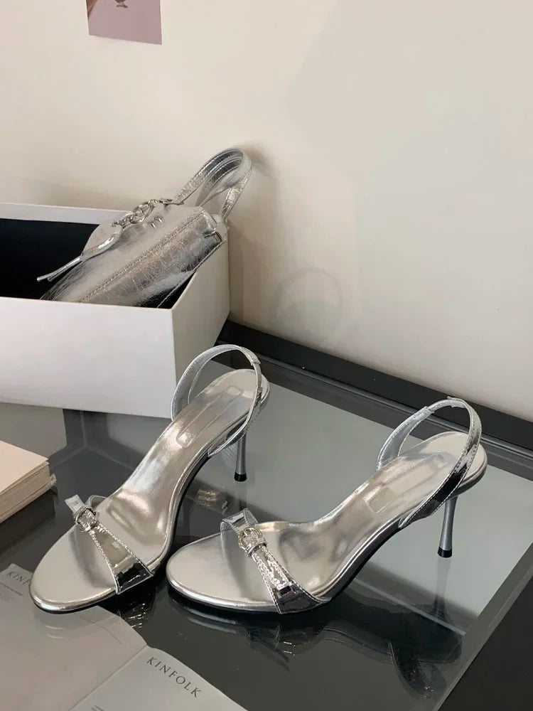 LBSFY -Summer Fashion Narrow Band Open Toe Sandals Thin Low Heel Gladiator Women Party Shoes Zapatos De Mujer
