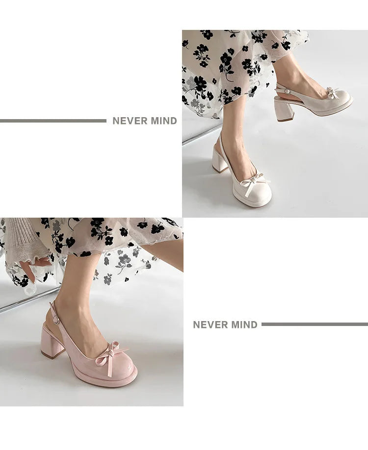 LBSFY -Women's High-heel Sandals Fashion Thick Heel Butterfly-knot Women Sandals 2025 Summer Ladies Outdoor Gladiator Sandalias
