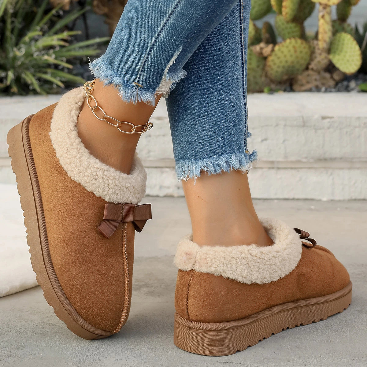 LBSFY -Winter Women's Slipper Fashion Fuzzy Fur Anti-slip Soft Sole Outdoor Indoor Warm Comfort Men Leisure Plush Houseshoes Couple