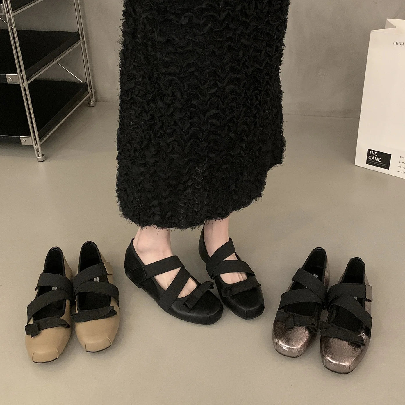 LBSFY  -  2025 Spring Women Flats Fashion Leopard Print Split Toe Shallow Slip On Ladies Mary Jane Soft Flat Heel Ballerina Shoe