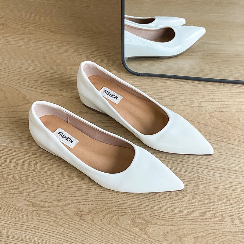 LBSFY  Spring Autumn Pointed Toe Women Mary Jane Shoes Comfort Internal elevation Shoes Ladies Casual Slip On Footwear