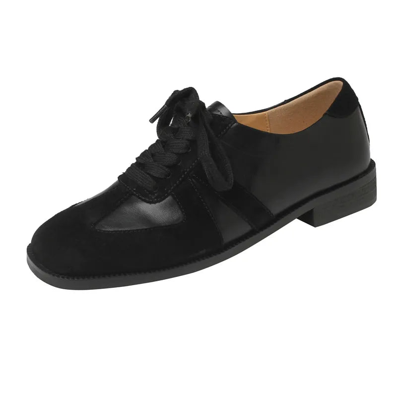 LBSFY  -  Fashion Women's Shoes New Suede Spliced Lace up Casual Flat Shoes Sports Style Daily Lightweight Shoes