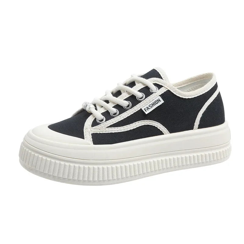 LBSFY  -  Fashion Casual New Designer Canvas Shoes for Women Spring Autumn White Women's Vulcanize Shoes Solid Color Sneakers Ladies