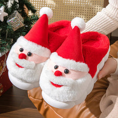 LBSFY  -  New 2024 Winter Christmas Slippers Santa Claus Fluffy Slippers Soft Warm Plush Cushion Slides Men Women Home Cotton Slippers