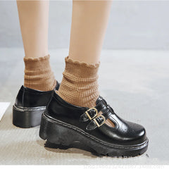 LBSFY  -  Vintage Block Women's Shoes Thick Sole Sen Women's Japanese Mary Jane Single Shoes Cute Big Head JK Small Leather Shoes