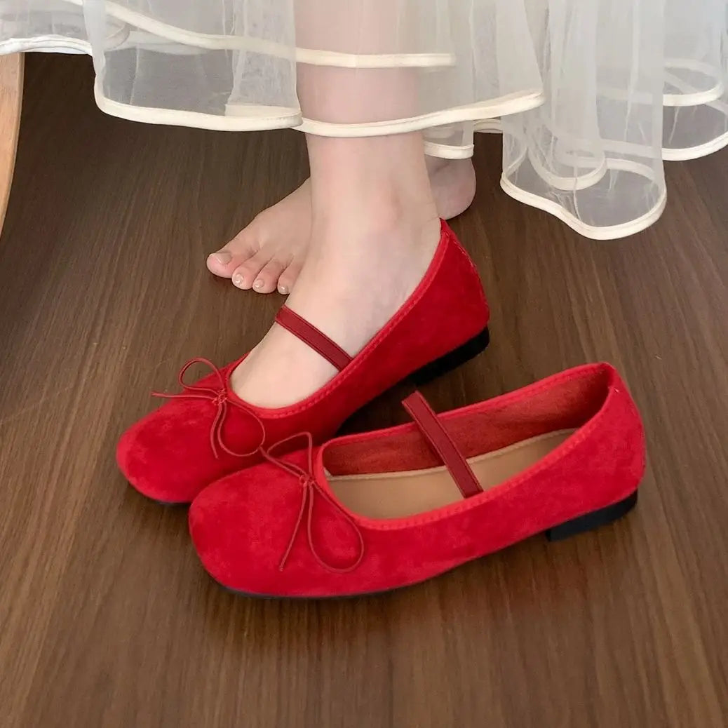 LBSFY - New Brand Women Flats Soft Leather Eelgant Dress Shoes Round Toe Shallow Slip On Ladies Casual Ballet Shoes