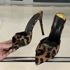 LBSFY -Summer Street Style Thin Heels Woman Slippers Sexy Pointed Toe Stripper Wedding Slides Ladies Shoes Zapatos De Mujer