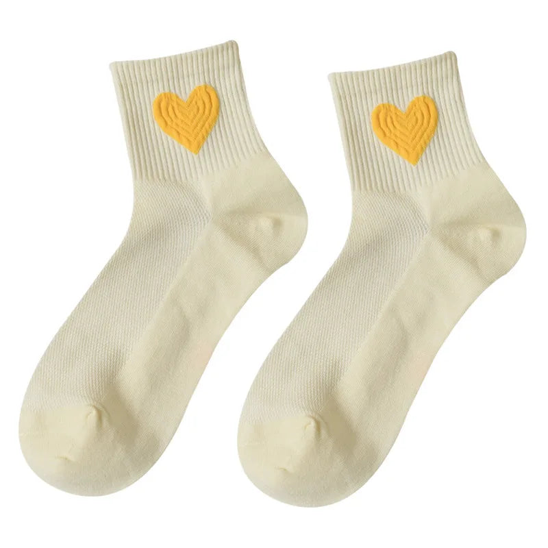 Lbsfy Women Summer Low Tube Socks Thin Female Breathable Mesh Cute Japanese Sweet Style Love College Short Cotton Girls Sports Socks