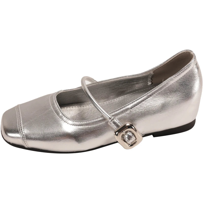 LBSFY -Square Toe Shallow Women Mary Jane Shoes Ladies Concise Dress Internal Elevation Shoes