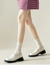 Lbsfy Summer Thin Socks Women Hollow Lace Solid Color Middle Tube Casual Socks for Women Breathable Black White Sock